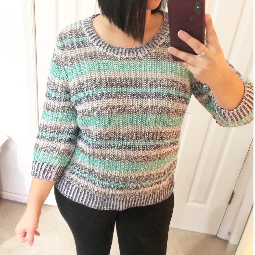 Women’s sweater size XL knit stripes multicolor